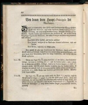 Von denen drey Haupt-Principiis der Mechanic.