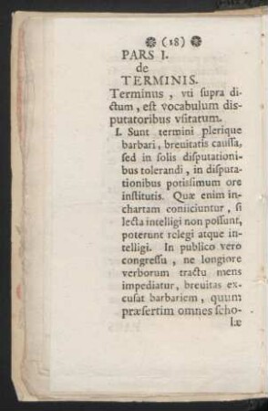 Pars I. de Terminis