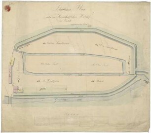 Situations-Plan ueber den herrschaftlichen Holzhof zu Rastatt