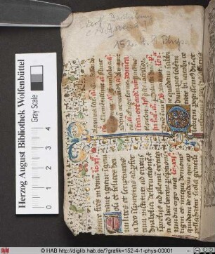 Handschriftenfragment Frankreich Vorderdeckel.