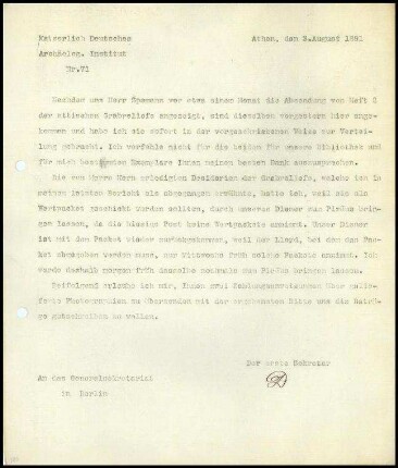 Bericht des ersten Sekretars an das General-Sekretariat
