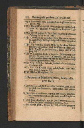 Instrumenta Mathemathica, Naturalia, arte facta.