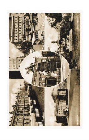 Postkarte: Friedrich der Große; Zeughaus; Friedrichstr. Ecke U. d. Linden; Staatsoper; Lützowplatz