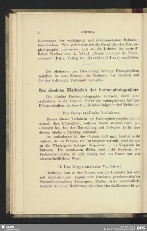 Die direkten Methoden der Farbenphotographie