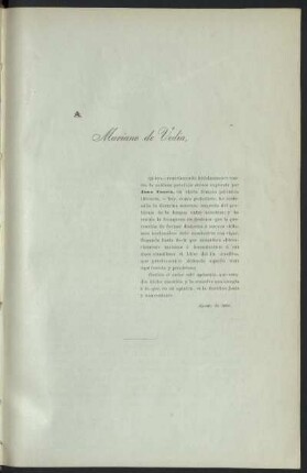 [Dedicatoría] A Mariano de Vedia, [...]
