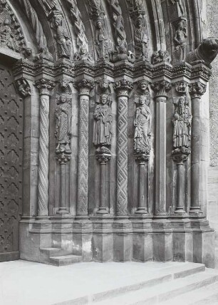Goldene Pforte : Freiberg (Sachsen), Dom St. Marien, Goldene Pforte, Detail, östliches Gewände