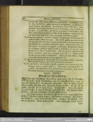 Artic. CXXIV. Straff der Verrätherey