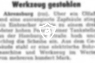 Werkzeug gestohlen