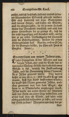 100-113, Evangelium am neuen Jahrstage