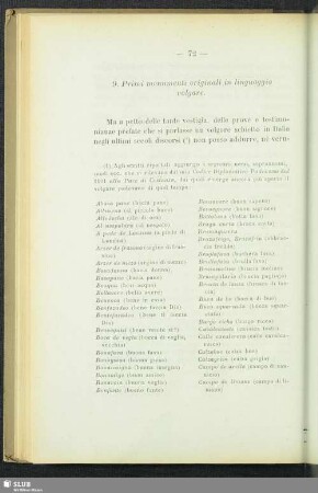 9. Primi monumenti originali in linguaggio volgare
