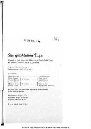 Die glücklichen Tage