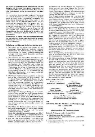 Anweisung über die Abschluß- und Reifeprüfung : 7/66 vom 5. Januar 1966 ; [Verfügungen]