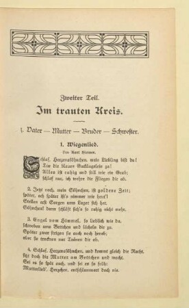 Zweiter Teil. Im trauten Kreis