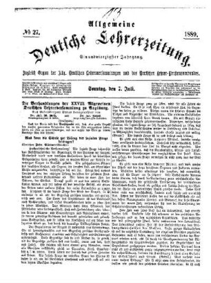 Die Verhandlungen der XXVIII. Allgemeinen Deutschen Lehrerversammlung zu Augsburg : (Fortsetzung)