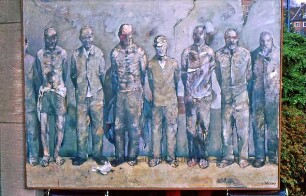 Ausstellung: Fächer Stormarner Künste: Schloss Reinbek: Gemälde "Kriegsgefangene" von Harald Duwe