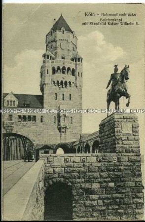 Standbild Kaiser Wilhelms II. an der Hohenzollernbrücke in Köln