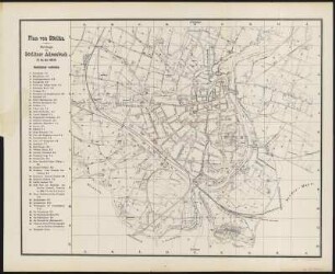 Stadtplan von Görlitz , 1:11 000, Lithographie, 1893 : Plan von Görlitz. - 1:11 000. - Görlitz : Starke, 1893/94. - 1 Kt. ; 47,1 x 37,2 cm. - Beil. zum Görlitzer Adreßbuch 1893/94. - Mit Gebäudeverzeichnis u. Pferdebahn.