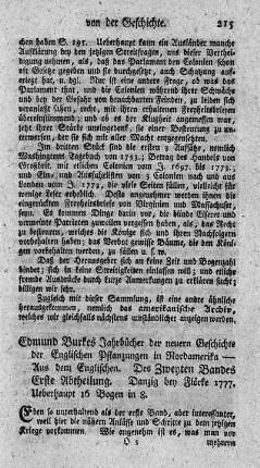Jahrbücher der neuern Geschichte der Englischen Pflanzungen in Nordamerika. Bd.2.,Abt.1.
