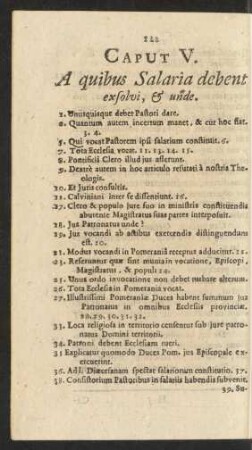Caput V. A quibus Salaria debent exsolvi, & unde