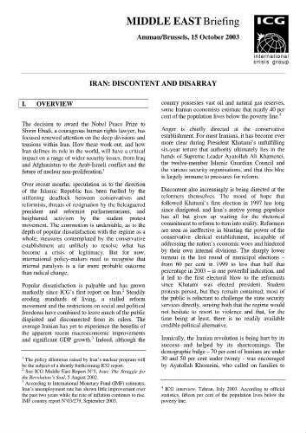 Iran : discontent and disarray