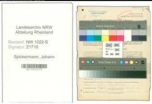 Entnazifizierung Johann Spickermann , geb. 24.01.1902 (Arbeiter)