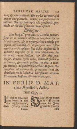 In Feriis D. Matthiae Apostoli ...