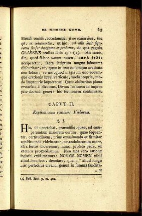 Caput II. Explicationem continens Verborum.