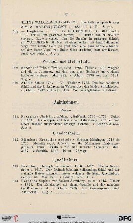 Aebtissinnen (Nr. 511-524)