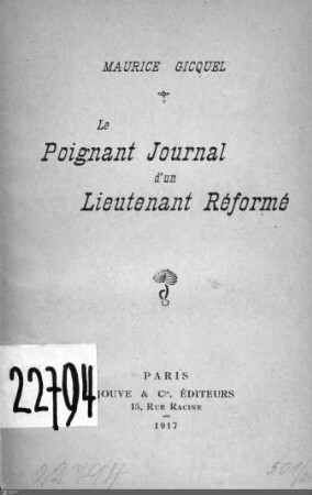 Le Poignant journal d'un lieutenant réformé