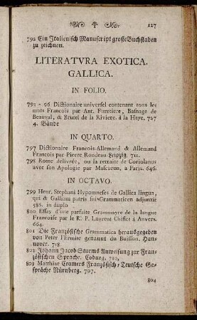 Literatura exotica. Gallica.