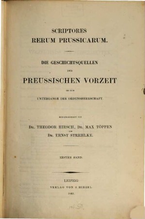 Scriptores rerum Prussicarum, 1