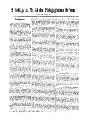 Mitteilungen : 2. Beilage zu Nr. 23 der Pädagogischen Reform