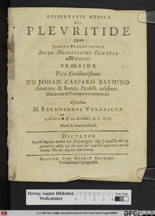 Dissertatio Medica De Pleuritide