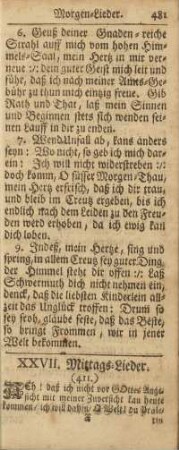 XXVII. Mittags-Lieder.