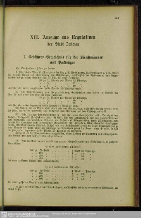 XII. Auszüge aus Regulativen der Stadt Zwickau