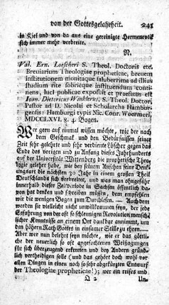 Breviarium Theologiae propheticae.