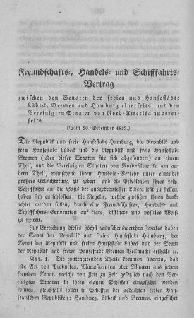 Freundschafts, Handels- und Schifffahrts-Vertrag