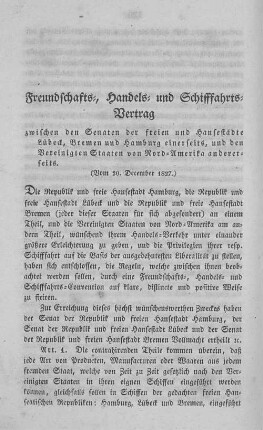 Freundschafts, Handels- und Schifffahrts-Vertrag