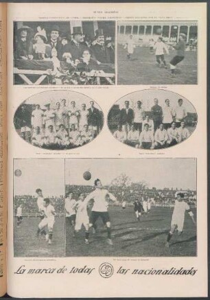 Partido internacional de futbol. - "Brasileños" contra "Argentinos". - Primer encuentro por la "Copa Roca" [Fotografías]