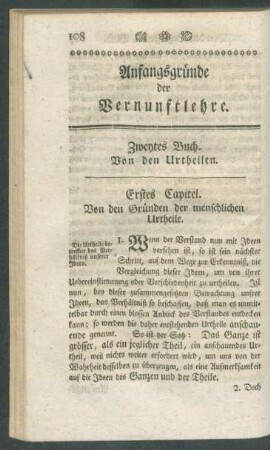 Zweytes Buch. Von den Urtheilen.
