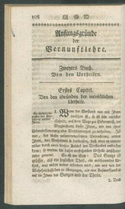 Zweytes Buch. Von den Urtheilen.
