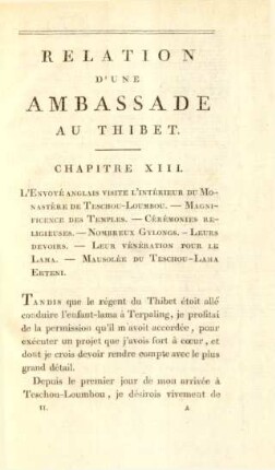 Relation d'une ambassade au Thibet
