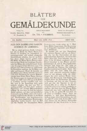 7: Aus der Sammlung Baron Dormus in Lemberg