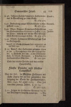 Fünfte Periode und fünftes Hauptstück.