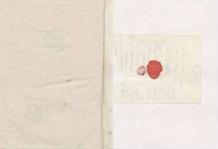 Briefumschläge, adressiert an Karoline Luise, darauf Namensliste und Nennung Furets von Karoline Luises Hand.