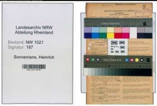 Entnazifizierung Heinrich Sonnemans , geb. 06.04.1895 (Angestellter)