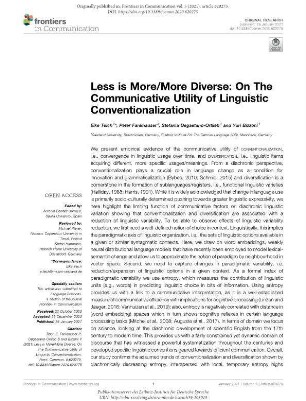 Less is more/more diverse: On the communicative utility of linguistic conventionalization