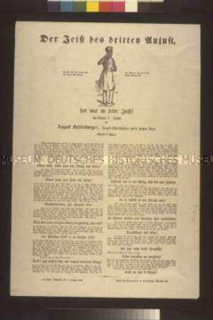 Satirisches Flugblatt: Der Jeist des dritten Aujust (Aujust Buddelmeyer); undatiert