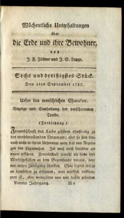 Sechs und dreißigstes Stück