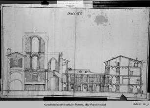 Schnitt des Palazzo Reale und des Duomo Nuovo in Siena